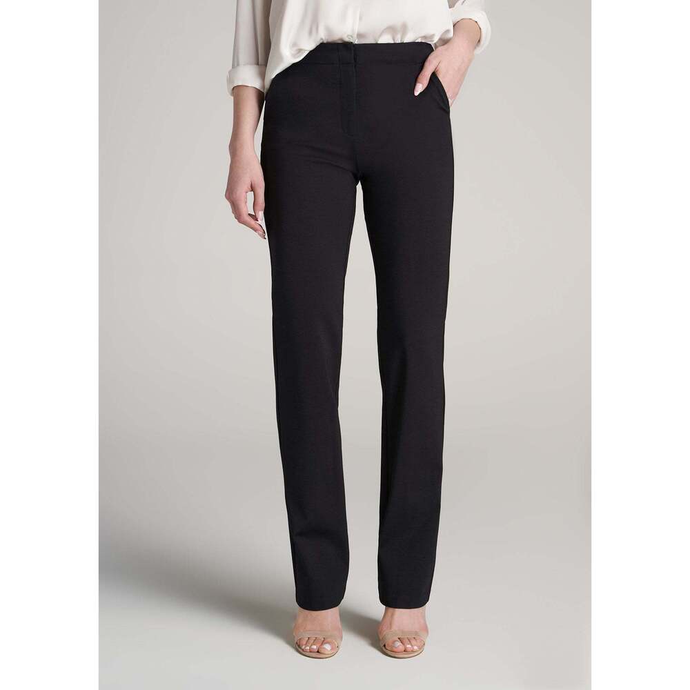 American Tall Slim Straight Leg Dress Pants in Black Size 8 / Tall
